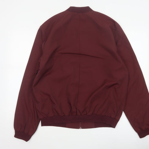 ASOS Design Men’s Burgundy XL Bomber Jacket Full Zip Lined