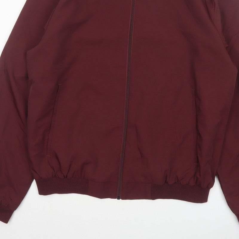 ASOS Design Men’s Burgundy XL Bomber Jacket Full Zip Lined