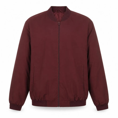 ASOS Design Men’s Burgundy XL Bomber Jacket Full Zip Lined