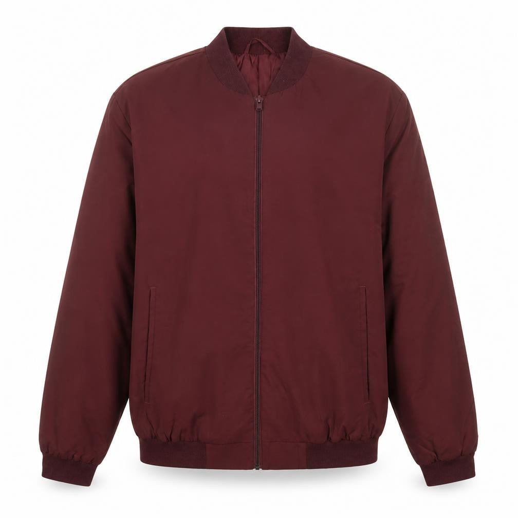 ASOS Design Men’s Burgundy XL Bomber Jacket Full Zip Lined