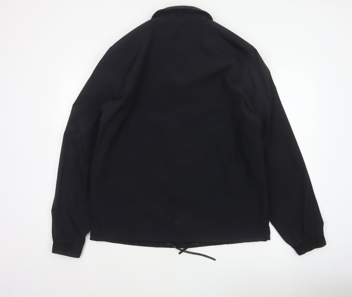 Superdry Men’s Black XL Basic Snap Coach Jacket Logo Collared