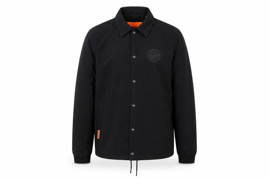 Superdry Men’s Black XL Basic Snap Coach Jacket Logo Collared