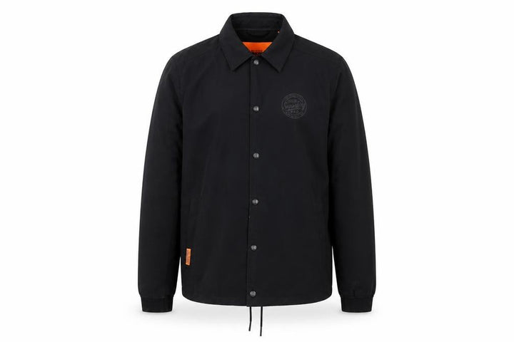 Superdry Men’s Black XL Basic Snap Coach Jacket Logo Collared