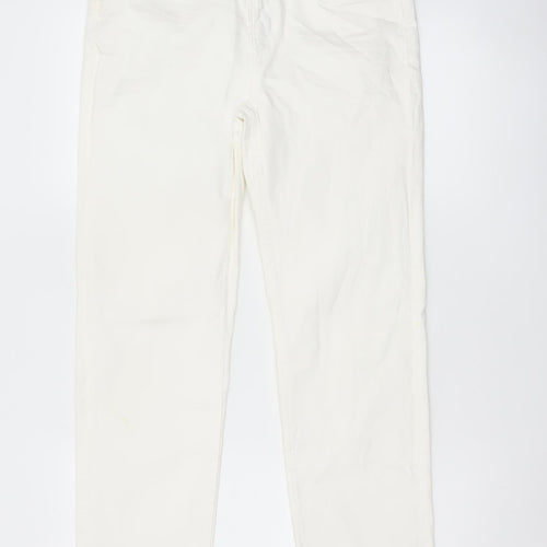 Marks & Spencer Women's White Sienna Straight Jeans UK 12 Short