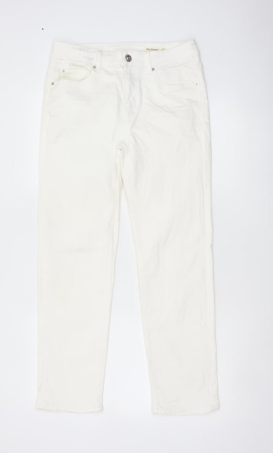 Marks & Spencer Women's White Sienna Straight Jeans UK 12 Short