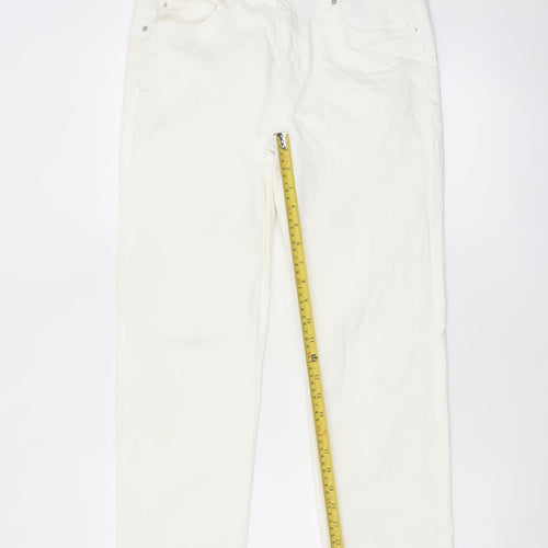 Marks & Spencer Women's White Sienna Straight Jeans UK 12 Short