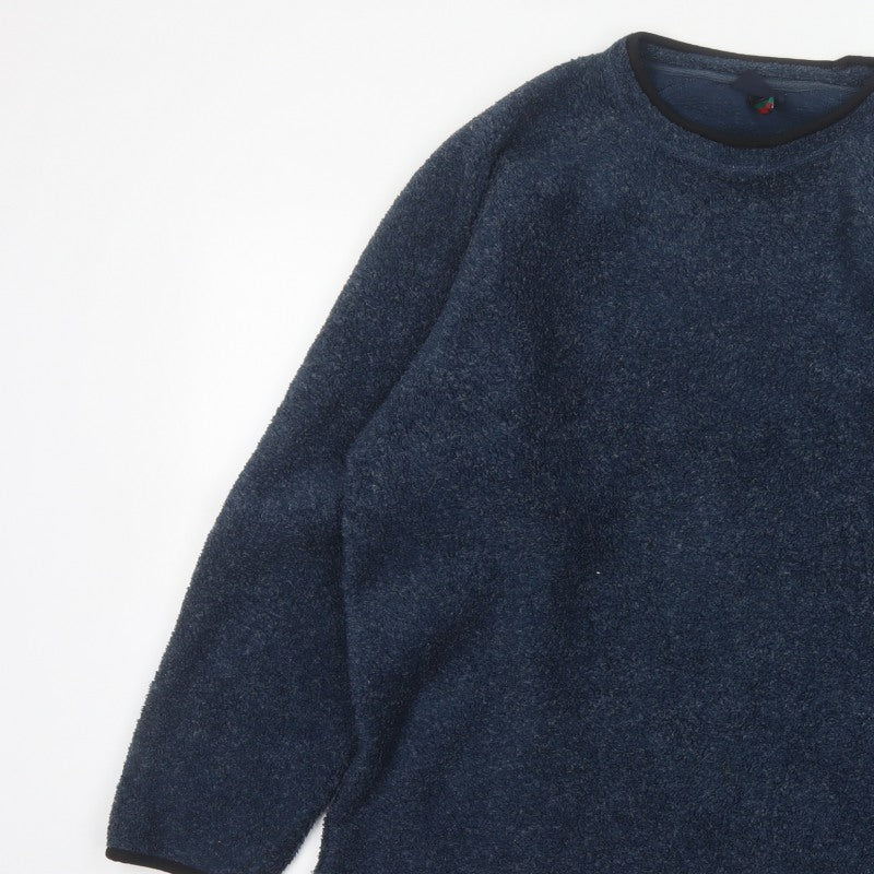 Additional view of Kickers Men’s Blue M Fleece Crew Neck Pullover Sweatshirt Logo