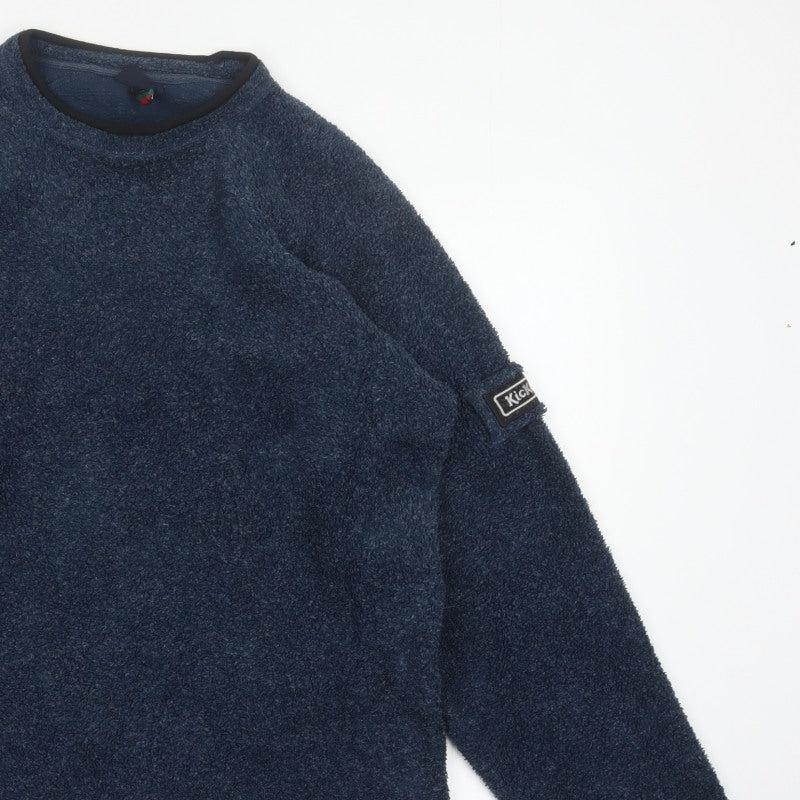 Additional view of Kickers Men’s Blue M Fleece Crew Neck Pullover Sweatshirt Logo