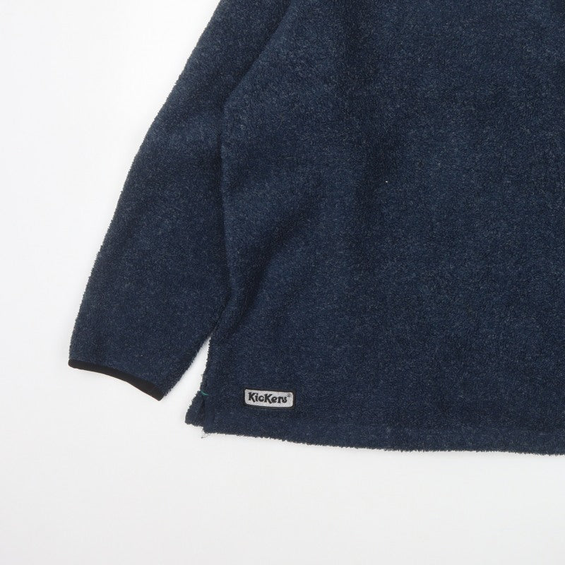 Additional view of Kickers Men’s Blue M Fleece Crew Neck Pullover Sweatshirt Logo