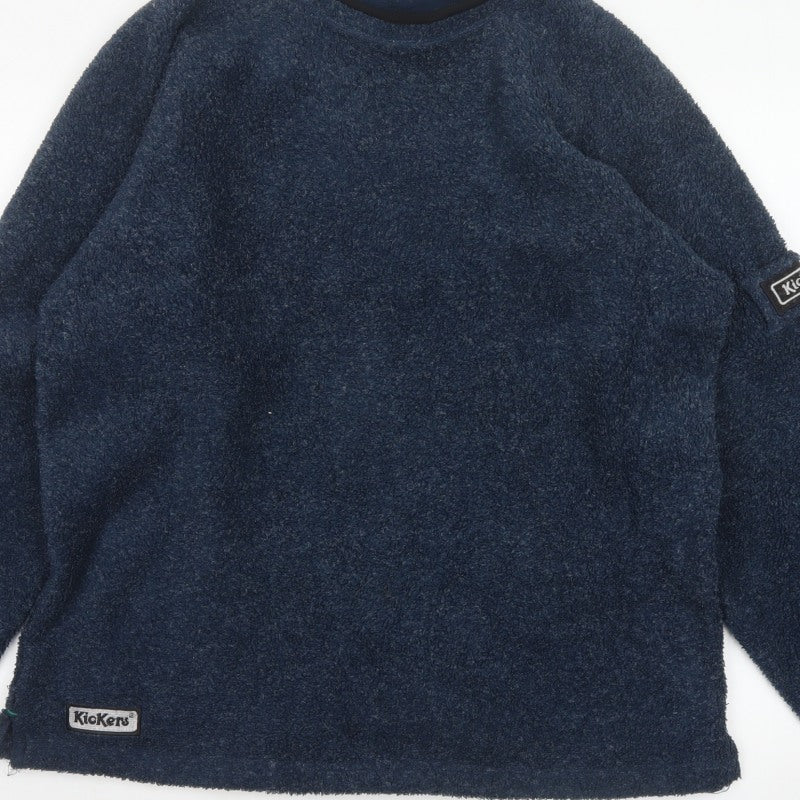 Additional view of Kickers Men’s Blue M Fleece Crew Neck Pullover Sweatshirt Logo