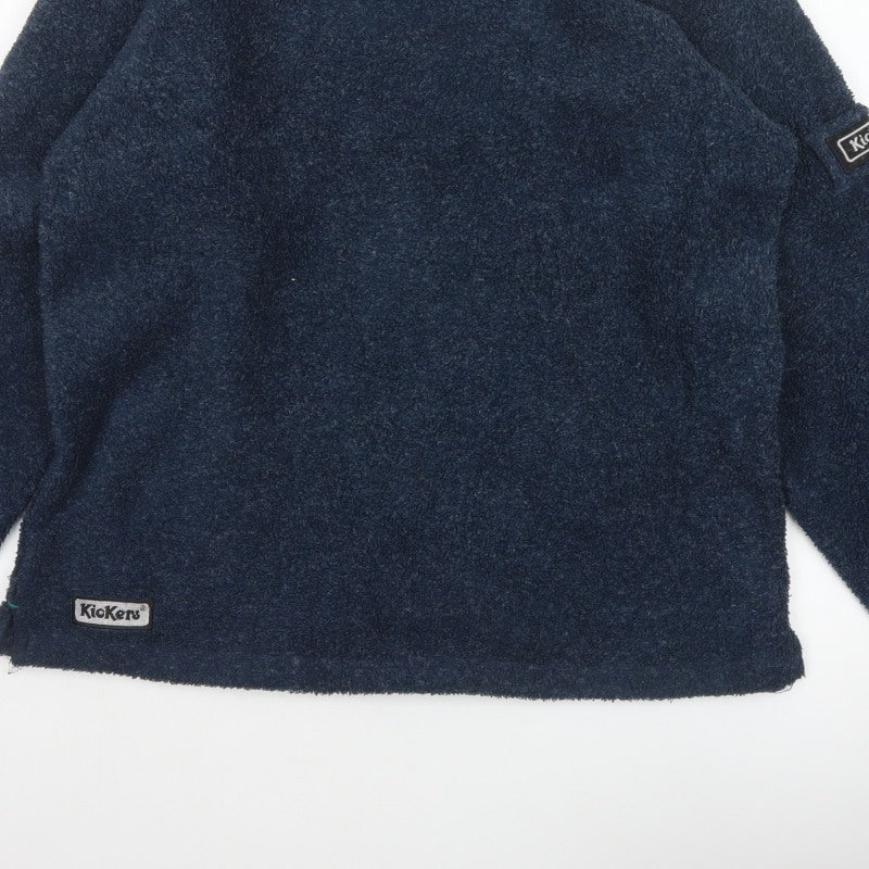Additional view of Kickers Men’s Blue M Fleece Crew Neck Pullover Sweatshirt Logo