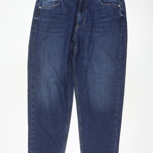 Marks & Spencer Per Una Women Blue UK 14 Short Tapered High Rise Jeans