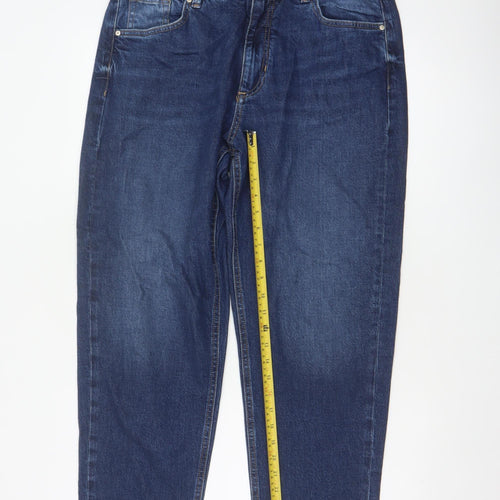 Marks & Spencer Per Una Women Blue UK 14 Short Tapered High Rise Jeans