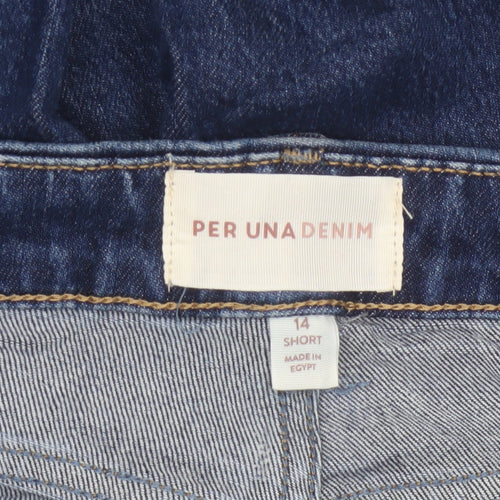 Marks & Spencer Per Una Women Blue UK 14 Short Tapered High Rise Jeans