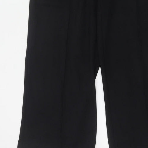 M&S Women’s Black Size 14 Regular Wide Leg Smart Trousers