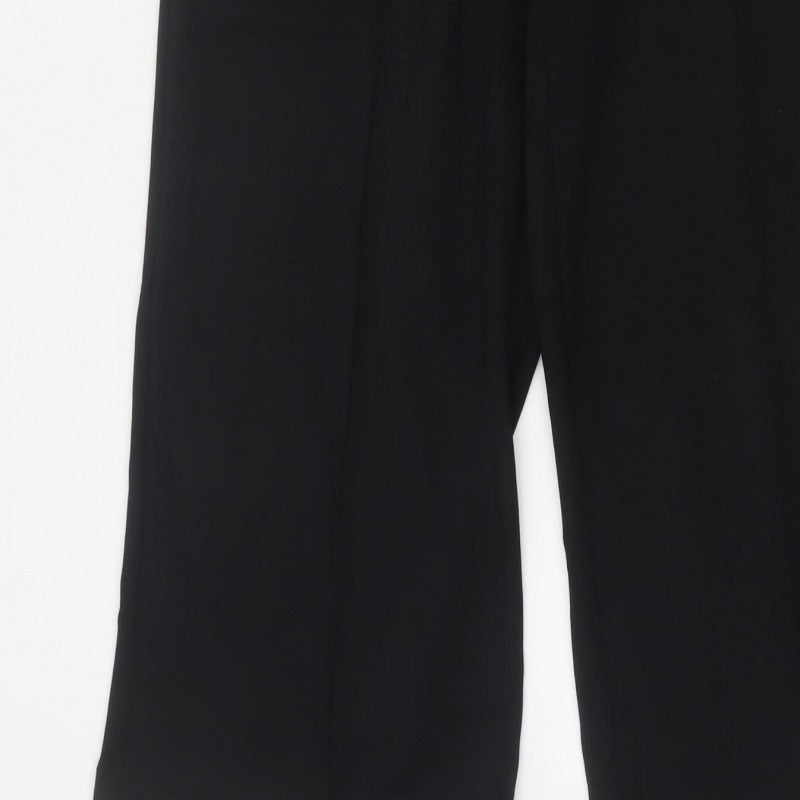 M&S Women’s Black Size 14 Regular Wide Leg Smart Trousers