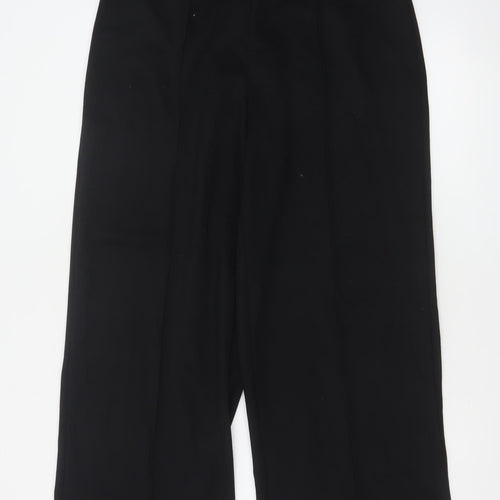 M&S Women’s Black Size 14 Regular Wide Leg Smart Trousers