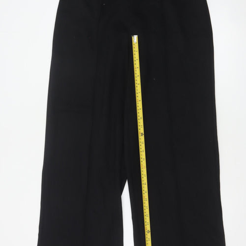 M&S Women’s Black Size 14 Regular Wide Leg Smart Trousers
