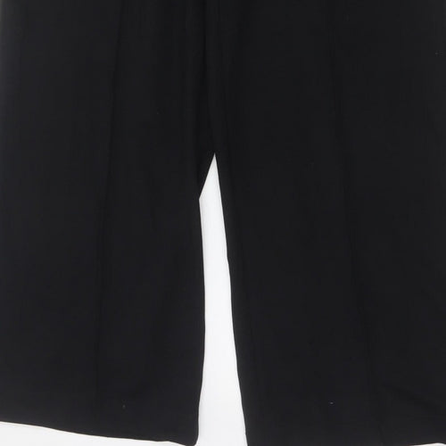 M&S Women’s Black Size 14 Regular Wide Leg Smart Trousers