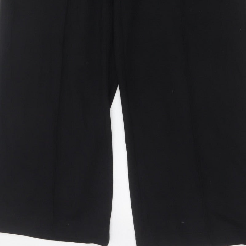 M&S Women’s Black Size 14 Regular Wide Leg Smart Trousers