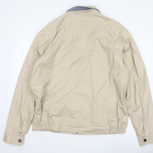 GANT Men’s Beige 2XL Cotton Full Zip Classic Jacket Logo Lined