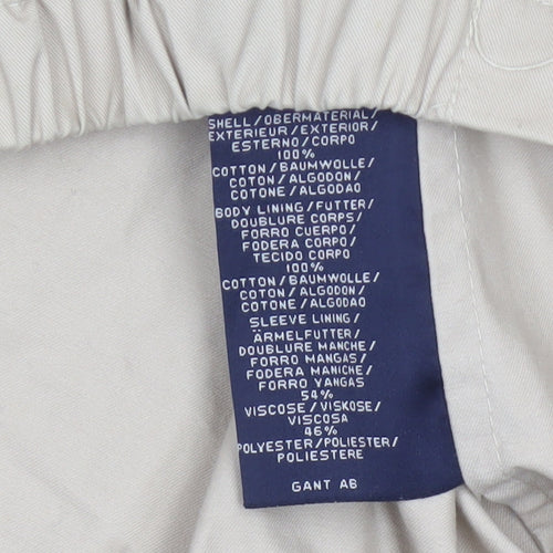 GANT Men’s Beige 2XL Cotton Full Zip Classic Jacket Logo Lined