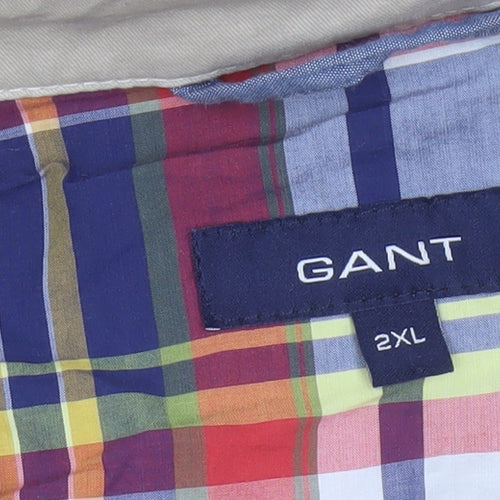 GANT Men’s Beige 2XL Cotton Full Zip Classic Jacket Logo Lined