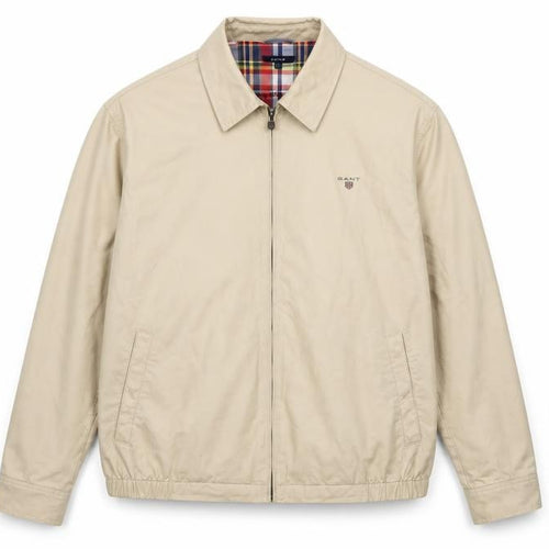 GANT Men’s Beige 2XL Cotton Full Zip Classic Jacket Logo Lined