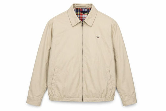 GANT Men’s Beige 2XL Cotton Full Zip Classic Jacket Logo Lined