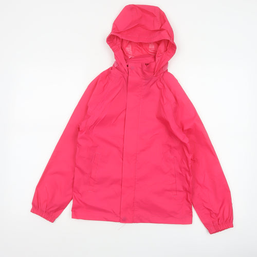 Mountain Warehouse Girls Pink 9-10 Years Hooded Waterproof Rain Jacket