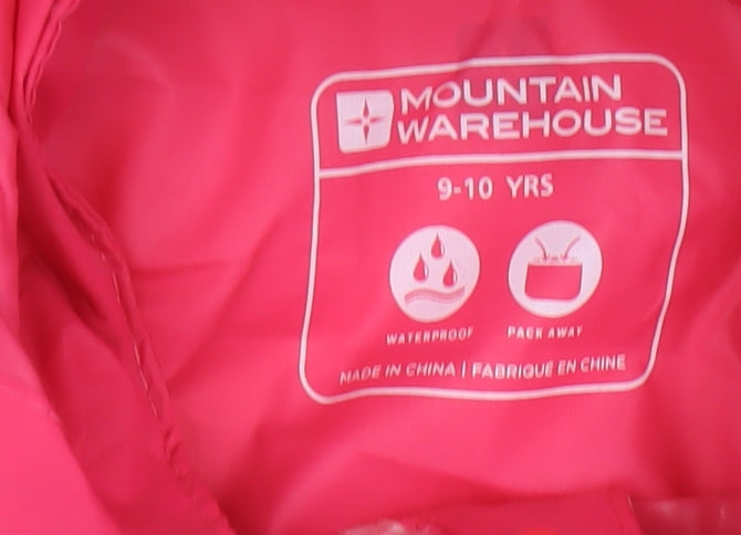 Mountain Warehouse Girls Pink 9-10 Years Hooded Waterproof Rain Jacket