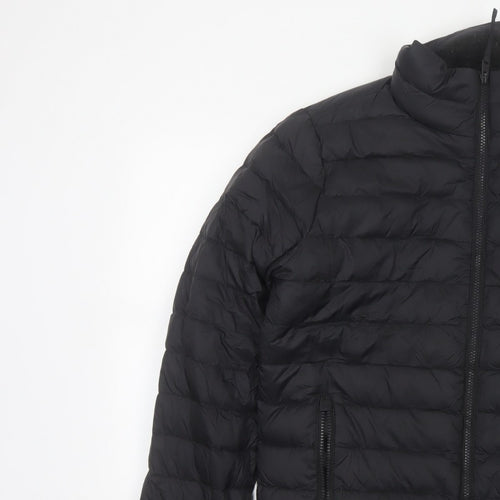 Hollister Men’s Black XS Down Puffer Jacket Quilted Full Zip