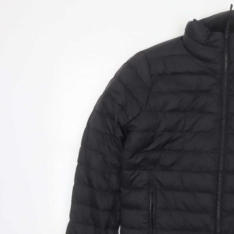 Hollister Men’s Black XS Down Puffer Jacket Quilted Full Zip
