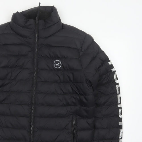 Hollister Men’s Black XS Down Puffer Jacket Quilted Full Zip