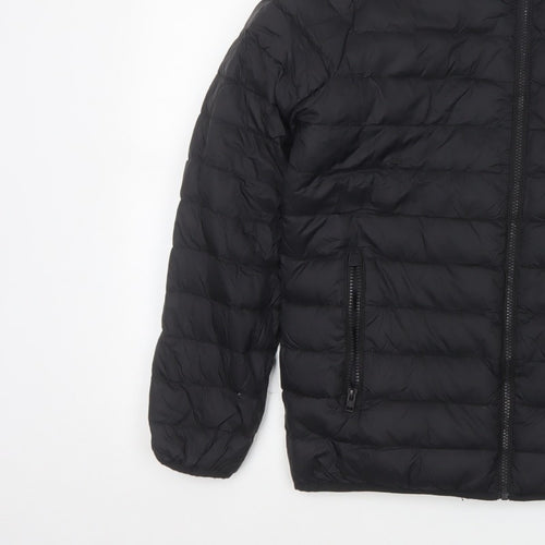 Hollister Men’s Black XS Down Puffer Jacket Quilted Full Zip