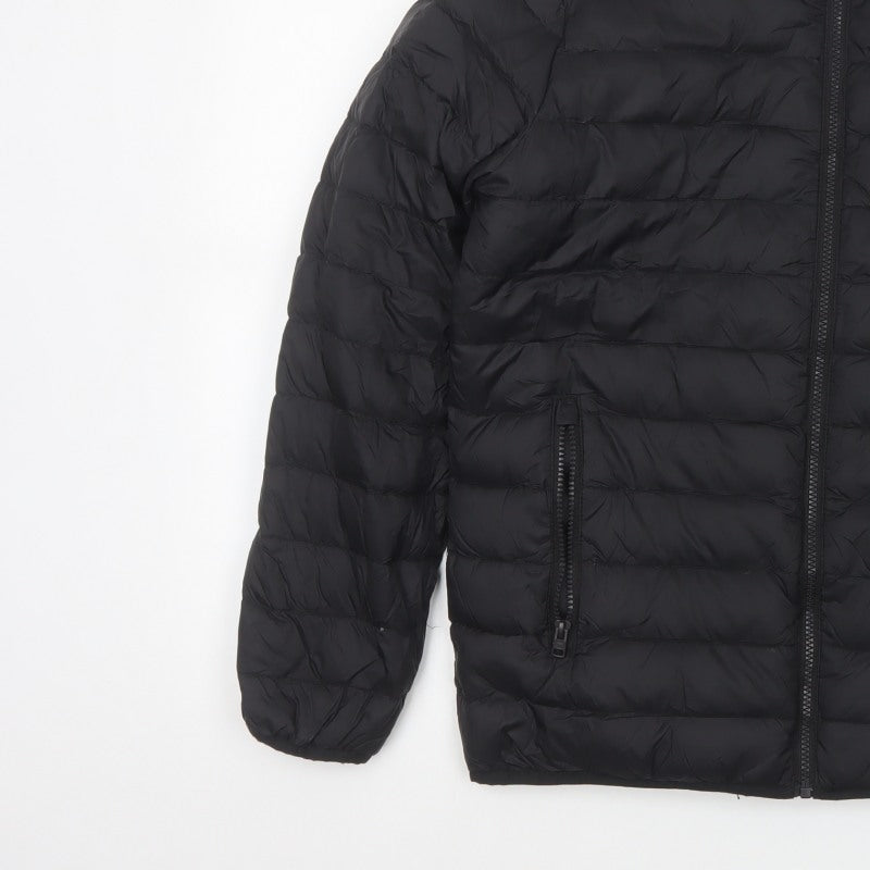 Hollister Men’s Black XS Down Puffer Jacket Quilted Full Zip
