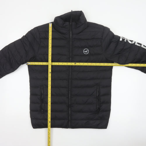 Hollister Men’s Black XS Down Puffer Jacket Quilted Full Zip