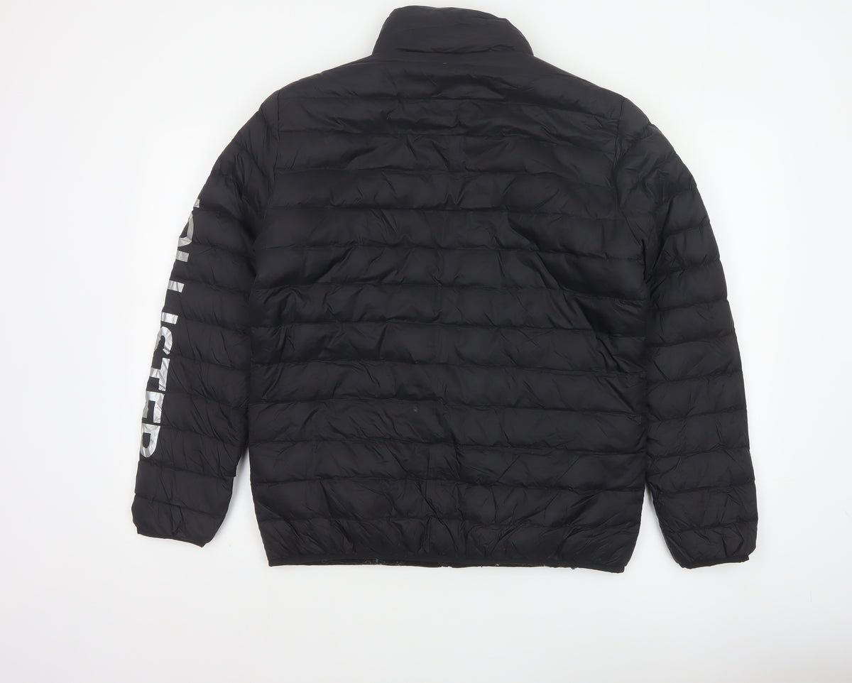 Hollister Men’s Black XS Down Puffer Jacket Quilted Full Zip