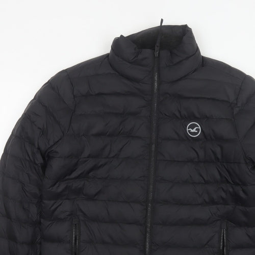 Hollister Men’s Black XS Down Puffer Jacket Quilted Full Zip