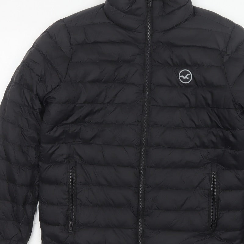 Hollister Men’s Black XS Down Puffer Jacket Quilted Full Zip