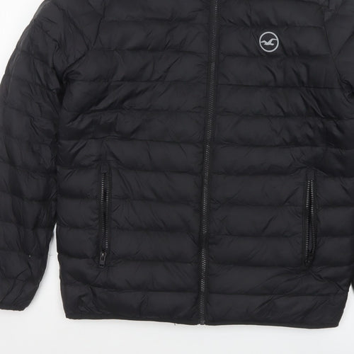 Hollister Men’s Black XS Down Puffer Jacket Quilted Full Zip