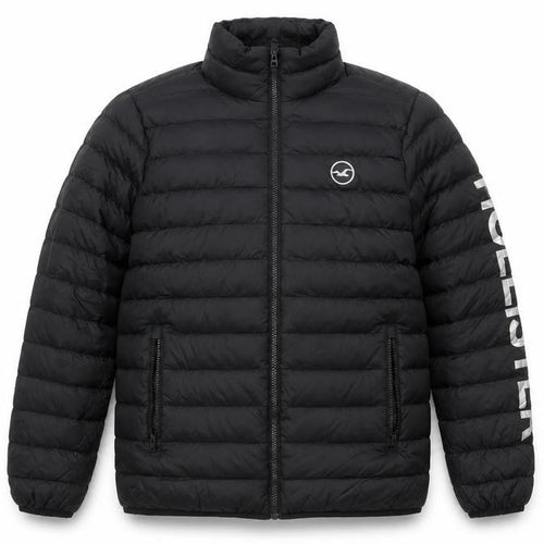 Hollister Men’s Black XS Down Puffer Jacket Quilted Full Zip