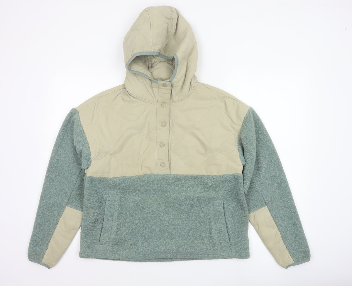 Back view of Kyodan Outdoor Women's Multicoloured XS Quilted Hooded Pullover Fleece