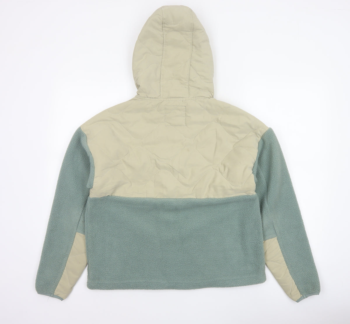 Brand and care label for Kyodan Outdoor Women's Multicoloured XS Quilted Hooded Pullover Fleece