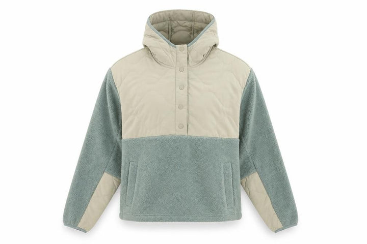 Kyodan Outdoor Women's Multicoloured XS Quilted Hooded Pullover Fleece