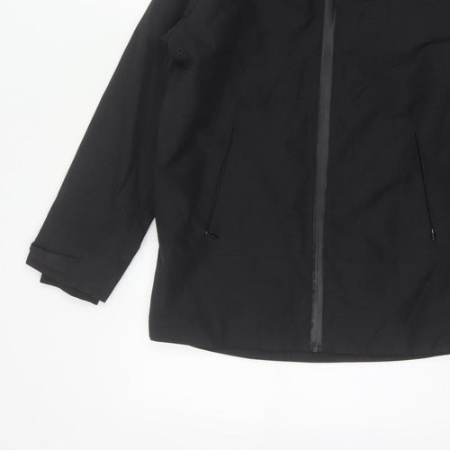Marks & Spencer Boys Black 13-14 Years Hooded Parka Jacket Zip Pockets
