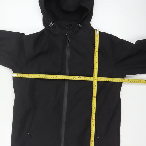 Marks & Spencer Boys Black 13-14 Years Hooded Parka Jacket Zip Pockets
