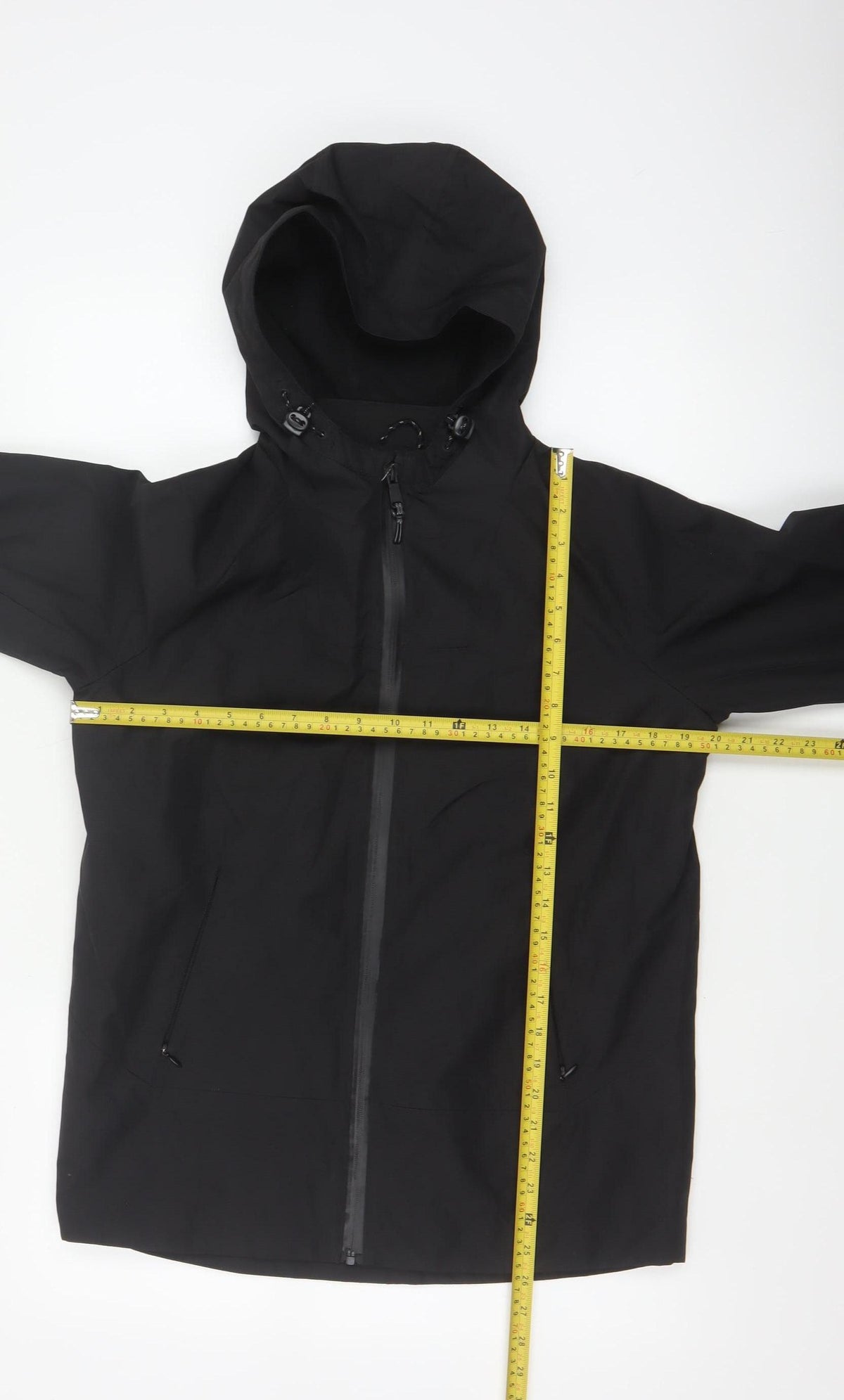 Marks & Spencer Boys Black 13-14 Years Hooded Parka Jacket Zip Pockets