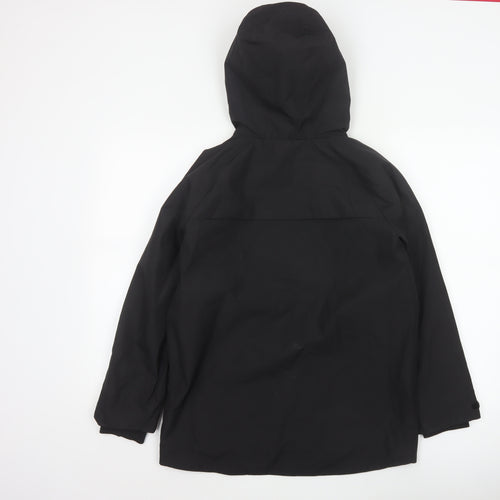 Marks & Spencer Boys Black 13-14 Years Hooded Parka Jacket Zip Pockets
