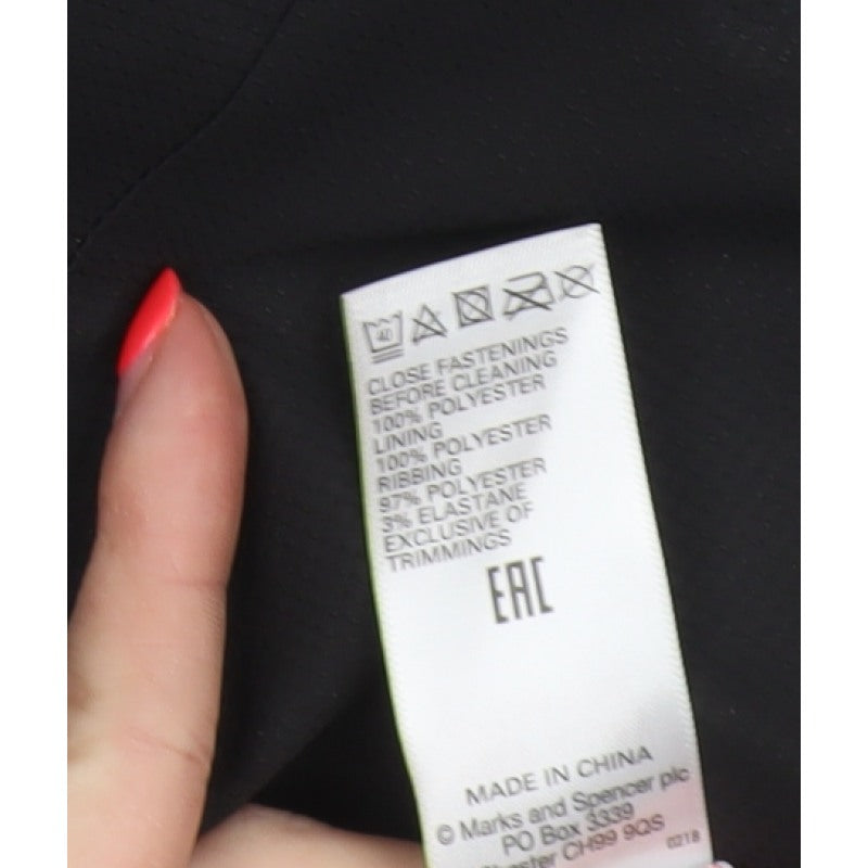 Marks & Spencer Boys Black 13-14 Years Hooded Parka Jacket Zip Pockets